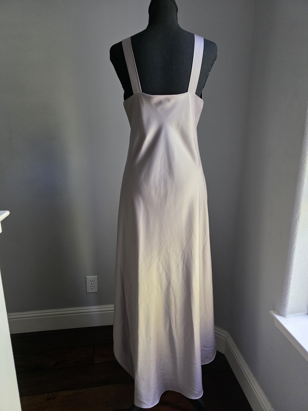 ALLSAINTS Arta V-Neck Asymmetric Hem Satin Midi Dress - Size Medium - Picture 4 of 8